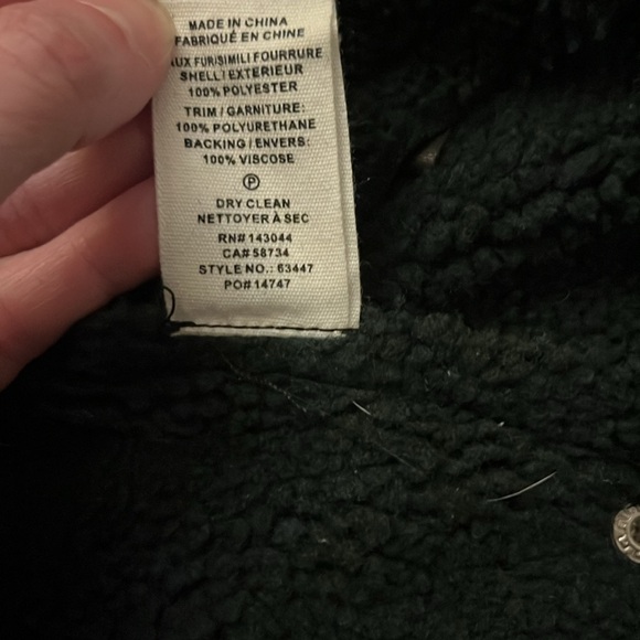 Avec Les Filles Green Faux Sherpa Biker Jacket - Picture 8 of 11